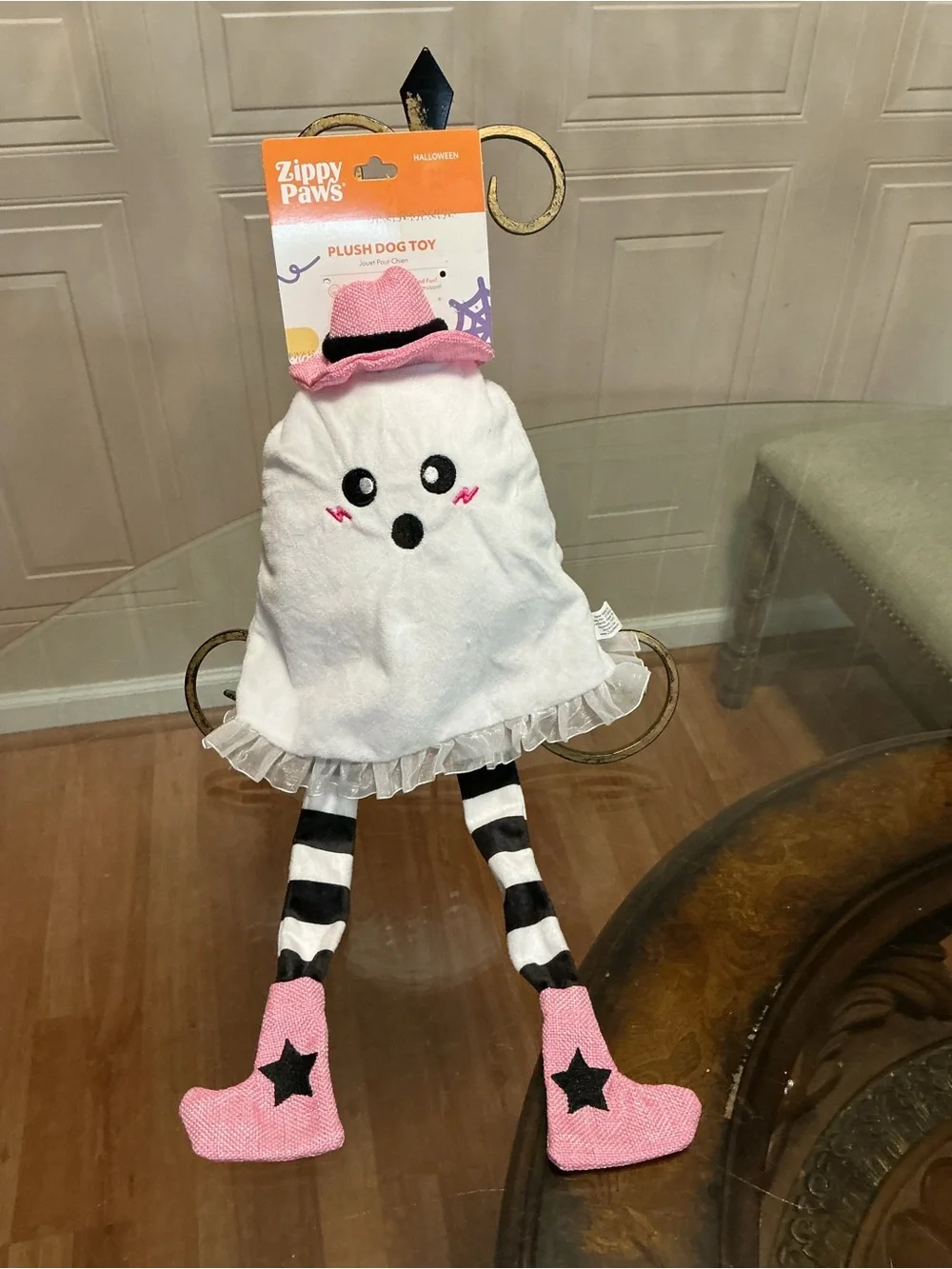 Zippy Paws Halloween  Long Leg And Hat Dog Toy With Squeaker 18”Ghost